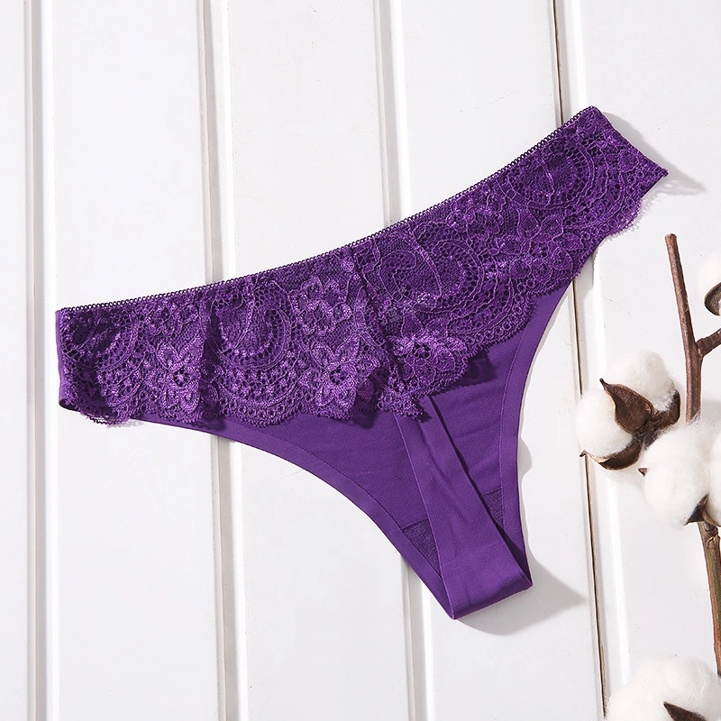 LIDUO-NK1101 Comfortable sexy satin ice silk underwear seamless lace panties ladies ice silk briefs