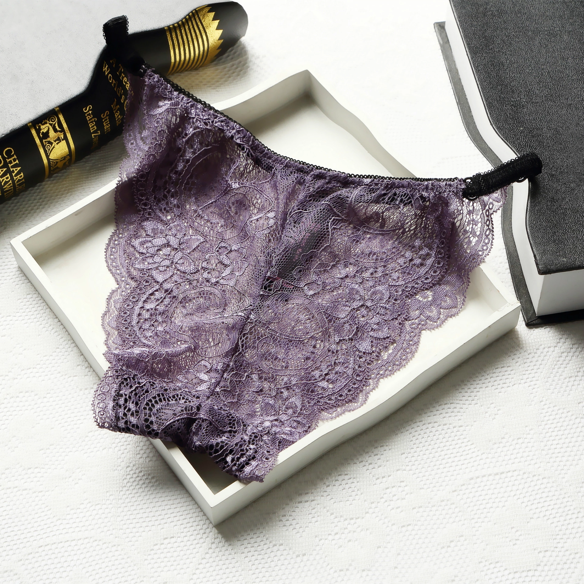 LIDUO-NK024 New comfortable and breathable pink sexy charming hollow lace women's underwear women's briefs