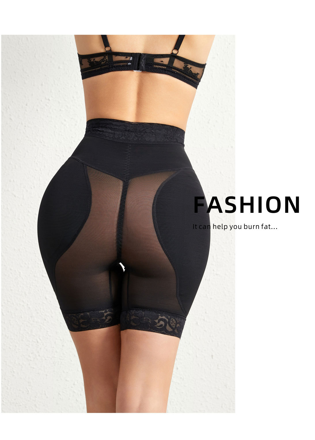 Breasted Mesh Lace Waist Body Shaping Abdominal Girdling ButtLift Plump Hip Pads Shapewear