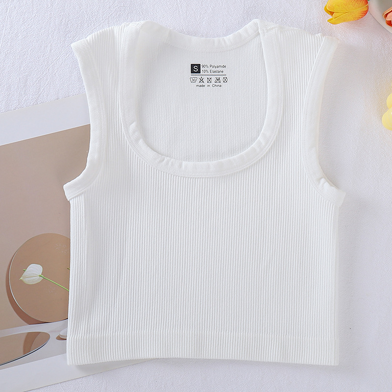 High Quality 95% Cotton 5% Spandex Basic Crop Tank Tops Sleeveless Crop Top for Women