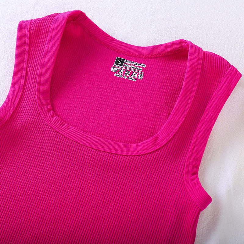 High Quality 95% Cotton 5% Spandex Basic Crop Tank Tops Sleeveless Crop Top for Women