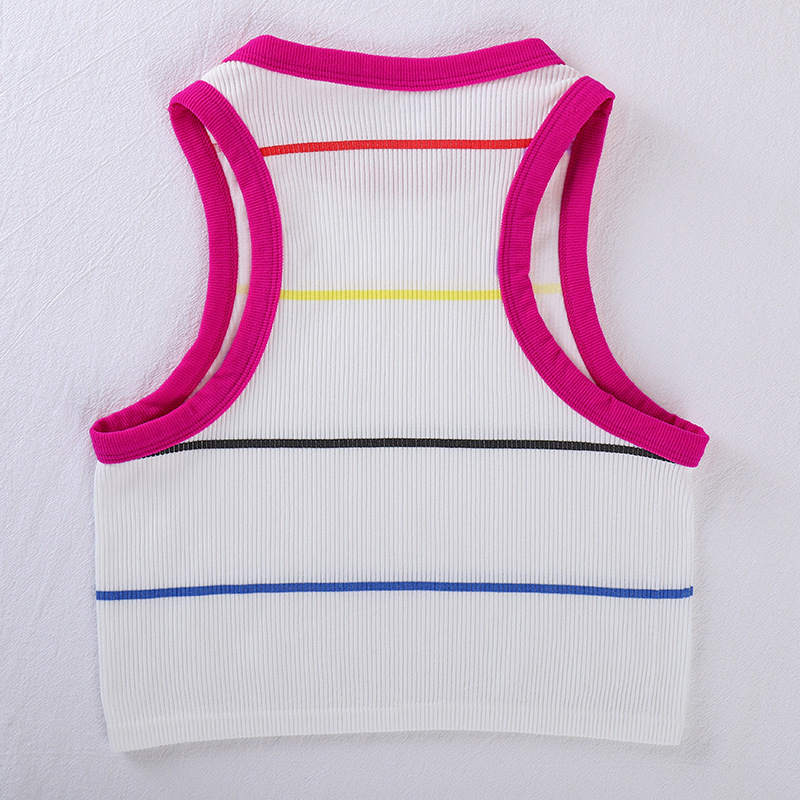 High Quality 95% Cotton 5% Spandex Crew Neck Women Sleeveless Crop Tank Top