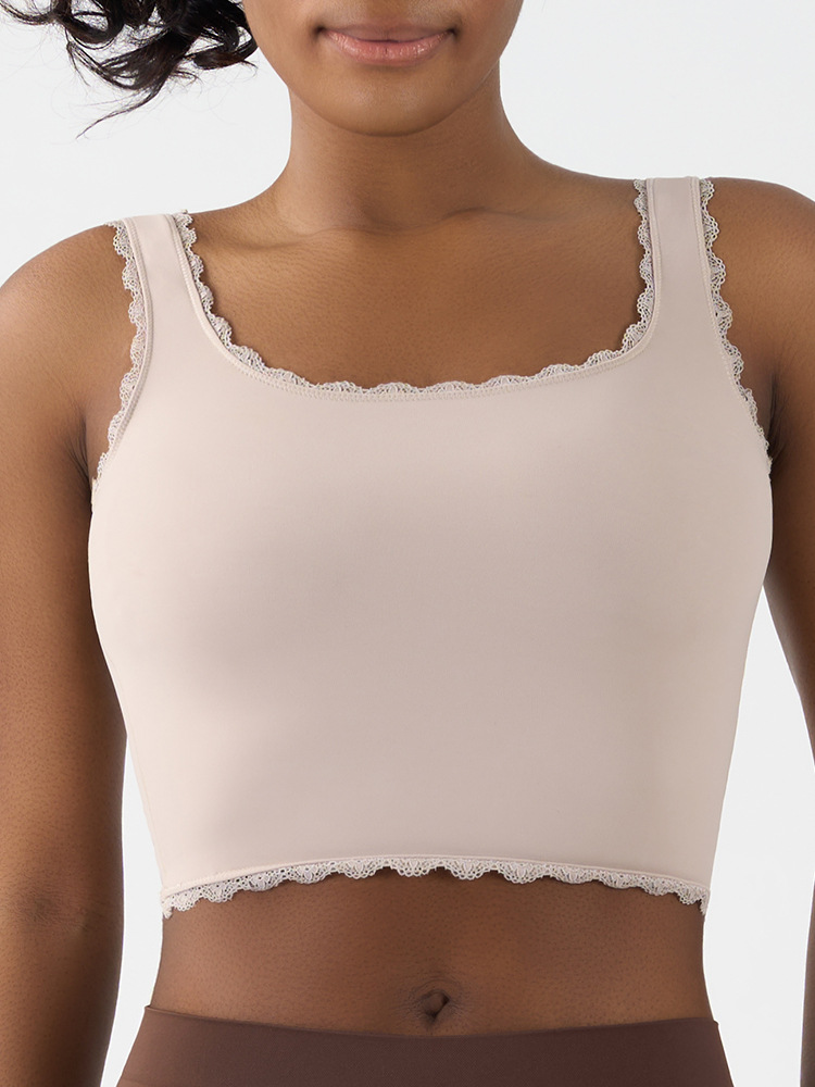 Custom Logo Seamless Yoga Wear Women's Gym Tank Tops Dropshipping Ladies Running Sports Ribbed Yoga Lace Tank Top for Women